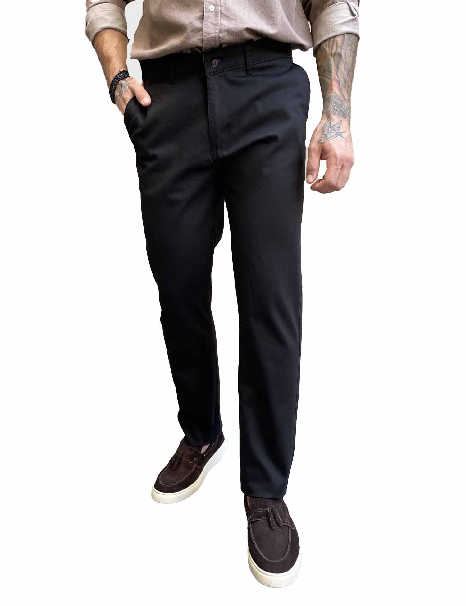 Dynamo ανδρικό μαύρο παντελόνι υφασμάτινο Chinos D1316 φωτογραφία
